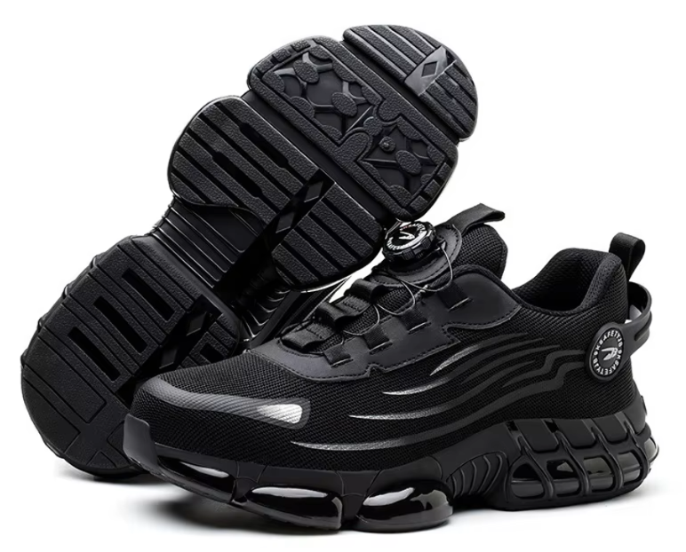 Black safety shoes | Steel Toe & Breathable